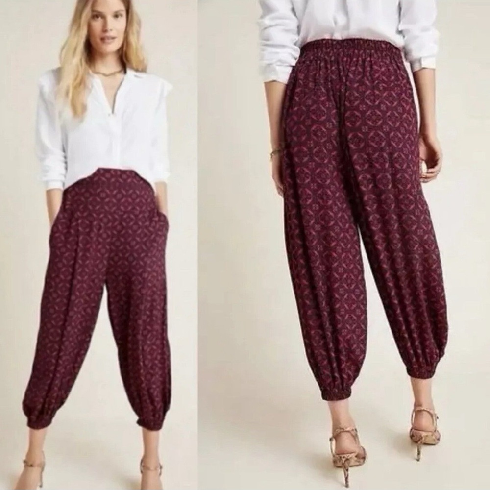 Anthropologie High Waisted Harem Jogger Pants Womens Size M